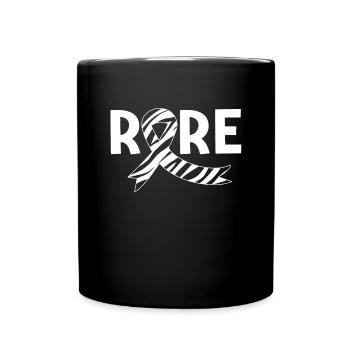 Rare Disease Awareness Zebra Striped Ribbon Rare - Full Colour Mug - black - Front