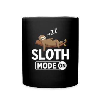 Sloth Mode On Funny Lazy Sloth Laziness Sleep - Full Colour Mug - black - Front