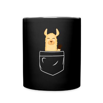 Llama Pocket Drôle Llama Alpaga Animal Drôle - Mug uni - noir - Devant
