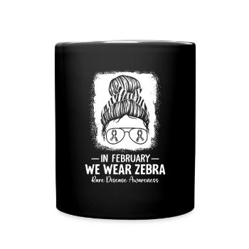 Bewusstsein für seltene Krankheiten Unordentliches Brötchen Zebraband - Tasse einfarbig - Schwarz - Vorne