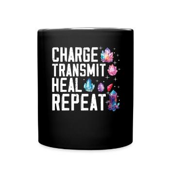 Funny Gemstone Chakra Healer Spiritual - Full Colour Mug - black - Front
