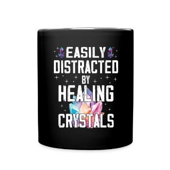 Funny Gemstone Chakra Healer Spiritual - Full Colour Mug - black - Front