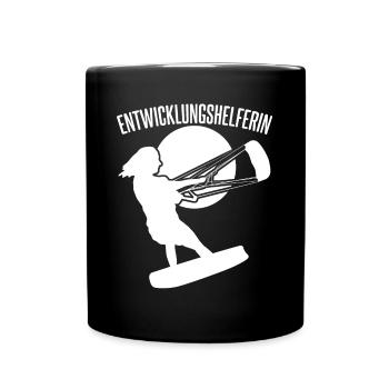 Kitesurfen verhedderte Leinen Kitesurfer - Tasse einfarbig - Schwarz - Vorne