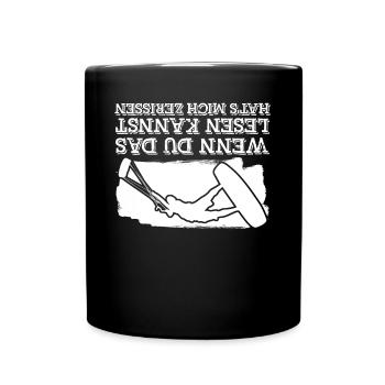 Kitesurfer Kitesurfen Kiteboarder - Tasse einfarbig - Schwarz - Vorne