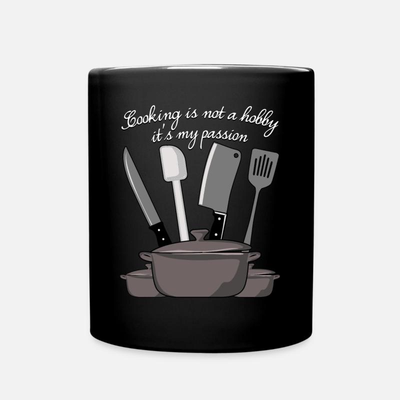 Kochmütze Kochtopf Kochen Küche Koch - Tasse einfarbig - Schwarz