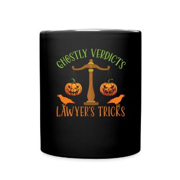 Spooky Judgments Lawyer Tricks Lawyer Hallow - Full Colour Mug - black - Front