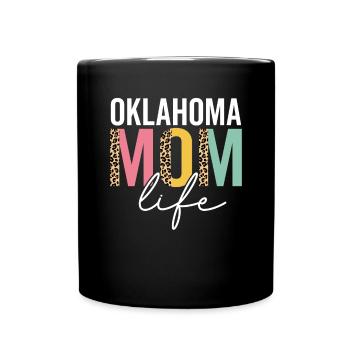 Oklahoma Mama Leben Lustig Mama Leopard Oklahoma Mama - Tasse einfarbig - Schwarz - Vorne