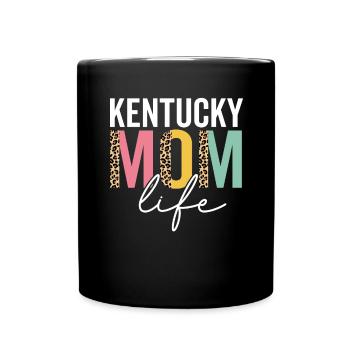 Kentucky Mom Life Funny Mom Leopard Kentucky Mama - Full Colour Mug - black - Front