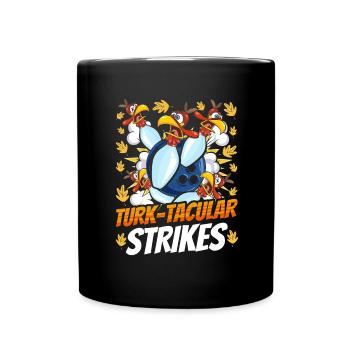 Thanksgiving Bowl Bowler Strike Pin Sport Bowling - Mug uni - noir - Devant