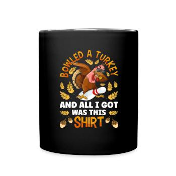 Thanksgiving Bowl Bowler Strike Pin Sport Bowling - Mug uni - noir - Devant