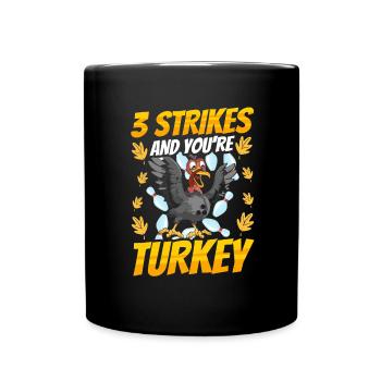 Thanksgiving Bowl Bowler Strike Pin Sport Bowling - Mug uni - noir - Devant