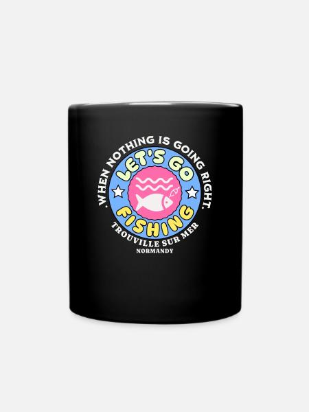 Lass uns angeln gehen - Tasse einfarbig - Schwarz