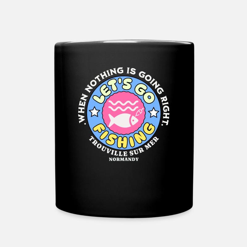 Lass uns angeln gehen - Tasse einfarbig - Schwarz