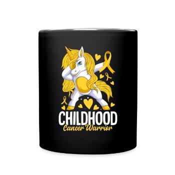 Sensibilisation au cancer infantile Licorne Enfance - Mug uni - noir - Devant