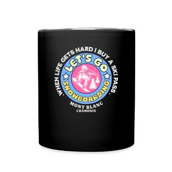 Let's go snowboarding - Mug uni - noir - Devant