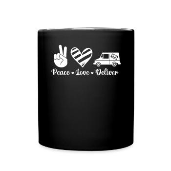Postpostbote Lustiger Postangestellter - Tasse einfarbig - Schwarz - Vorne