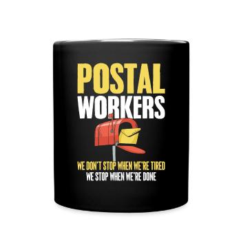 Postal Worker Delivery Service Post Office - Full Colour Mug - black - Front