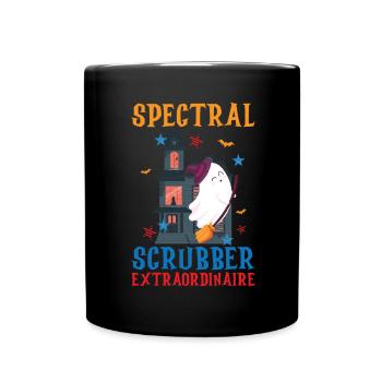 Spectral Scrubber Extraordinaire Caretaker Hello - Full Colour Mug - black - Front