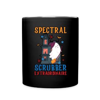 Spectral Scrubber Extraordinaire Caretaker Hello - Full Colour Mug - black - Front