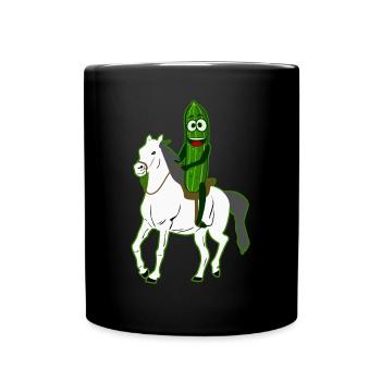 Cucumber Riding Horse Horse Rider Cucumbers - Full Colour Mug - black - Front