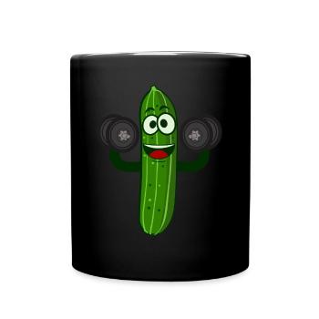 Cucumber Dumbbells Bodybuilding Gym Cucumbers - Full Colour Mug - black - Front