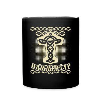Steinmetz Wikinger Hammer Zimmermann - Tasse einfarbig - Schwarz - Vorne