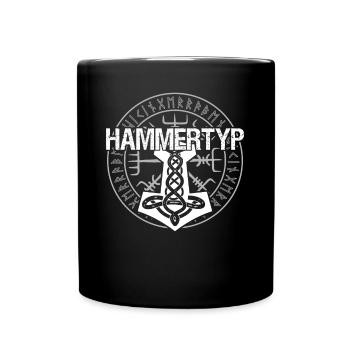 Wikinger Hammer Zimmermann Steinmetz - Tasse einfarbig - Schwarz - Vorne