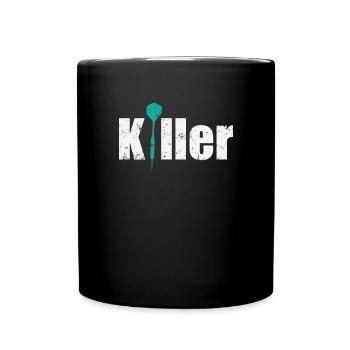 Killer Darts Wurf - Tasse einfarbig - Schwarz - Vorne