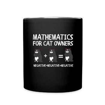 Cat Owner - My cat thinks I'm awesome - Full Colour Mug - black - Front