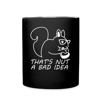Écureuil Nerrd avec noix - Mug uni - noir - Devant