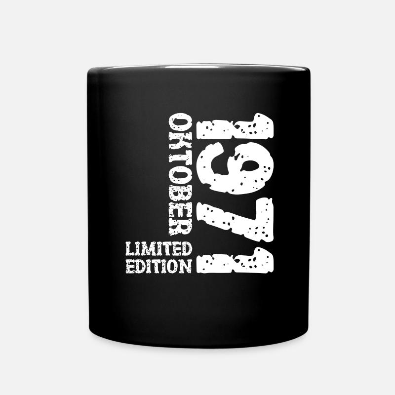 1971 Oktober Limited Edition 52. Geburtstag Deko - Tasse einfarbig - Schwarz