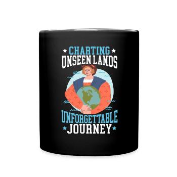 Mapping of unseen countries Unforgettable journey - Full Colour Mug - black - Front