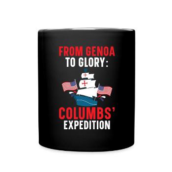 From Genoa to Glory: Columbus' Expedition - Full Colour Mug - black - Front