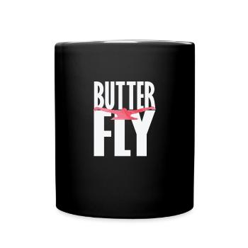 Butterfly Schwimmen - Tasse einfarbig - Schwarz - Vorne
