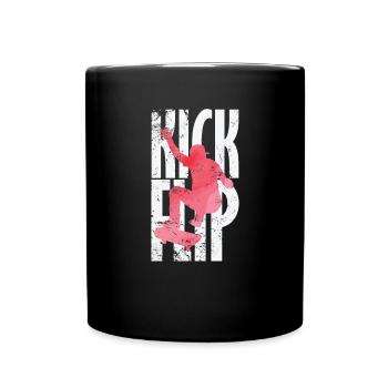 Kickflip Skateboard - Full Colour Mug - black - Front