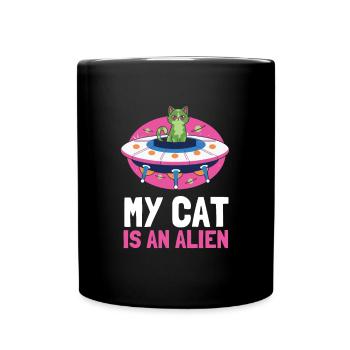 Cat Owner - My cat is an alien - Tasse einfarbig - Schwarz - Vorne