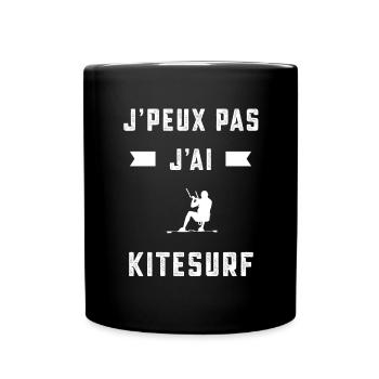 je peux pas j'ai Kitesurf kitesurfeur cadeau - Mug uni - noir - Devant