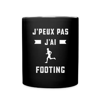 je peux pas j'ai footing coureur cadeau - Mug uni - noir - Devant