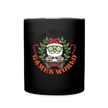 Freude an der Spielewelt Controller Spiele Weihnac - Tasse einfarbig - Schwarz - Vorne