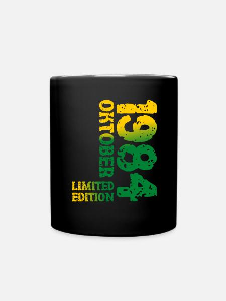 1984 Oktober Limited Edition 39. Geburtstag Deko - Tasse einfarbig - Schwarz