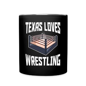 Texas Wrestling Design für stolze texanische Fans - Tasse einfarbig - Schwarz - Vorne