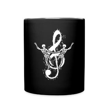 Skelett Halloween Tanzen Skelette - Tasse einfarbig - Schwarz - Vorne