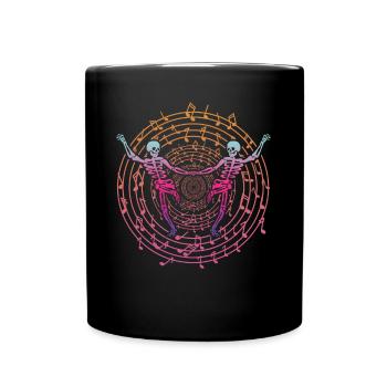 Skeleton Halloween Dancing Music Skeletons - Full Colour Mug - black - Front