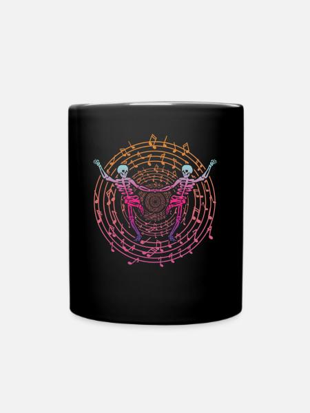 Skelett Halloween Tanzen Musik Skelette - Tasse einfarbig - Schwarz