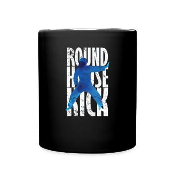 Round House Kick Kickboxen Taekwondo - Tasse einfarbig - Schwarz - Vorne