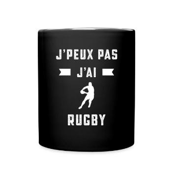 je peux pas j'ai rugby rugbyman cadeau - Mug uni - noir - Devant