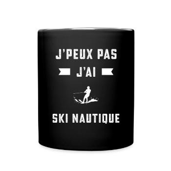 je peux pas j'ai ski nautique skieur cadeau - Mug uni - noir - Devant