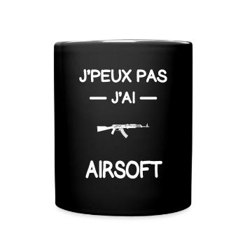 je peux pas j'ai airsoft joueur humour - Mug uni - noir - Devant