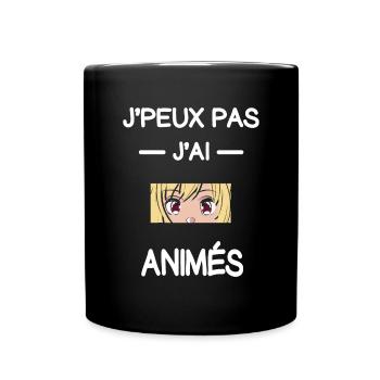 je peux pas j'ai animés mangaka humour - Mug uni - noir - Devant