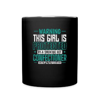 This Girl is Protected by a hot Confectioner - Full Colour Mug - black - Front